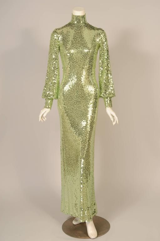 Sequined evening dress designed by Norman Norell, elegancepeida
