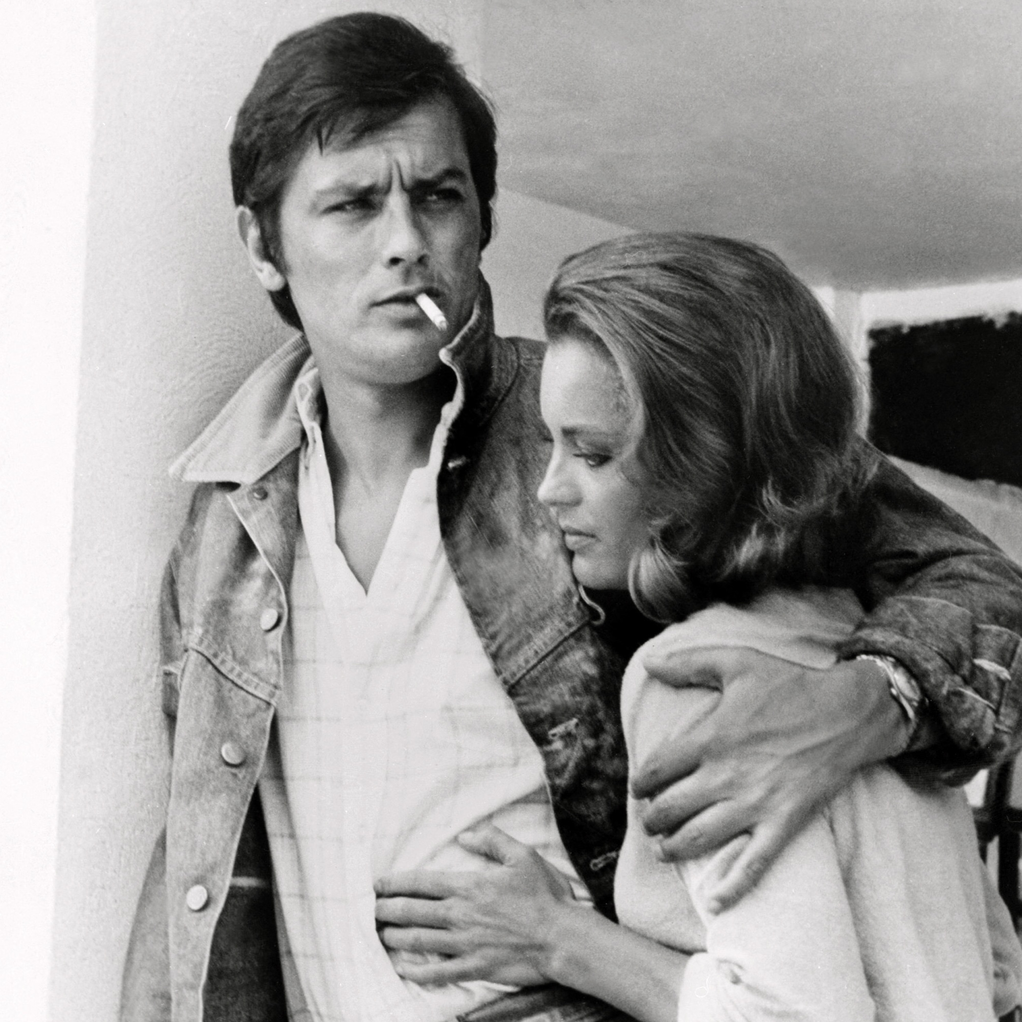 Alain Delon with Romy Schneider, 1968