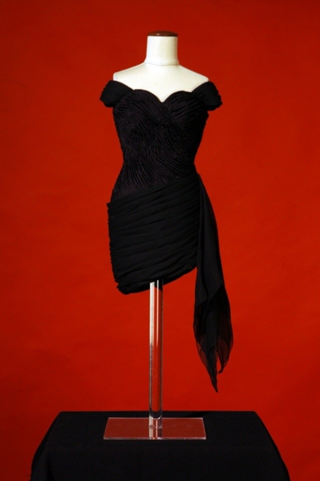 Princess Diana's revenge dress, the black silk off-the-shoulder dress designed by Christina Stambolian, 29 June 1994