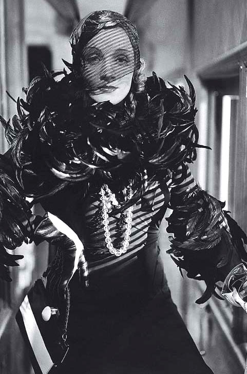 Marlene Dietrich in film Shanghai Express, wearing ensemble designed by Travis Banton, 1932