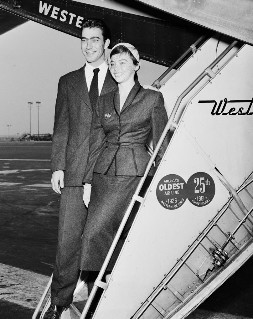 Leslie Caron with her first husband George Hormel II