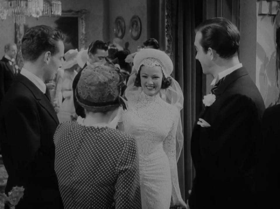 Gene Tierney movie wedding dress in film The Razor's Edge(1946) designed by Oleg Cassini
