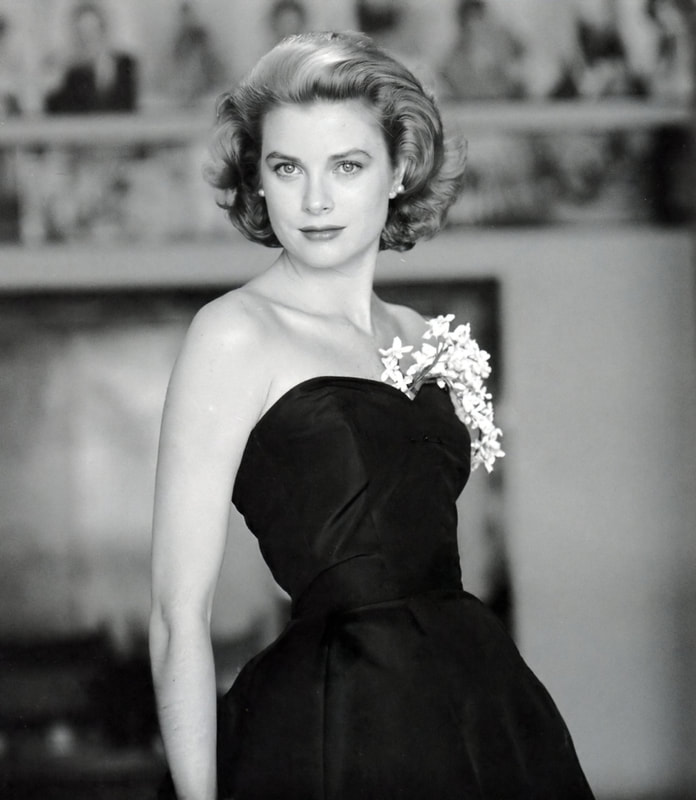 Grace Kelly, Princess Monaco in strapless black gown