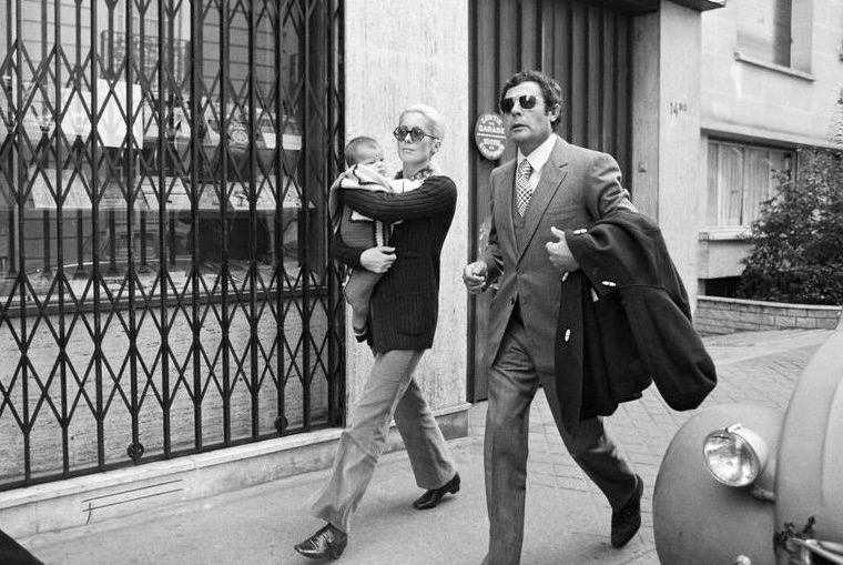 Marcello Mastroianni with Catherine Deneuve and their daughter Chiara Mastroianni