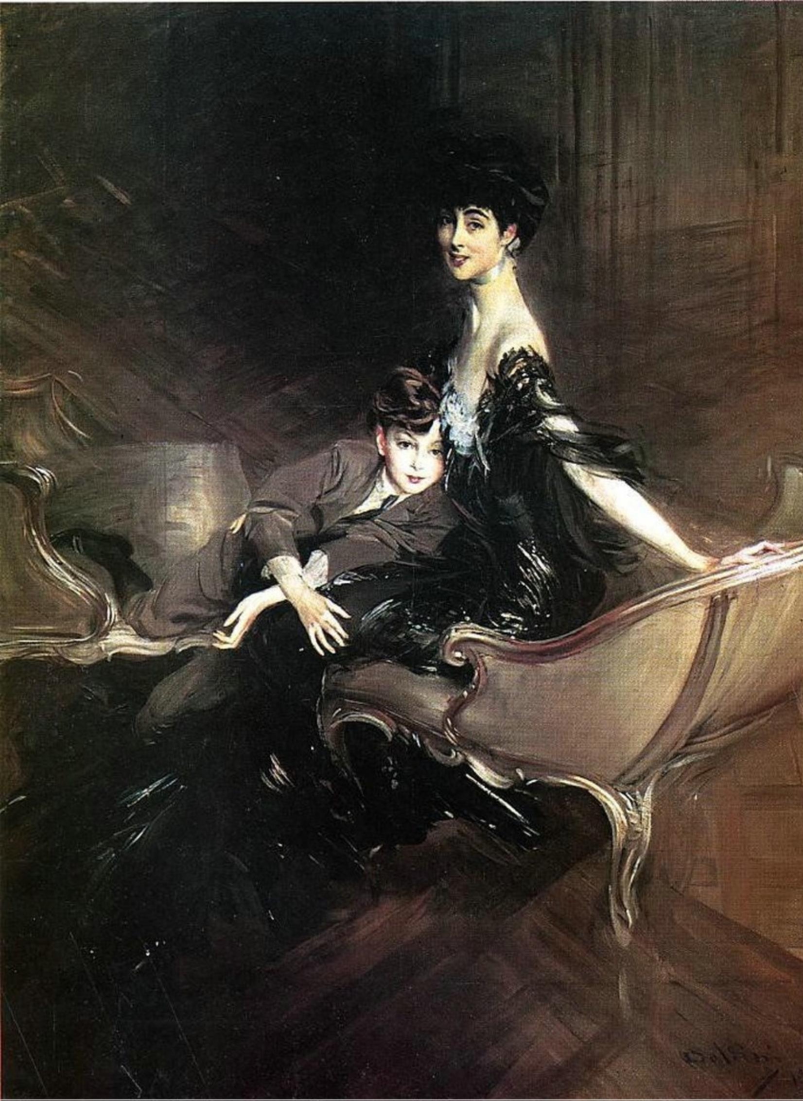 Consuelo Vanderbilt, The Duchess of Marlborough with her son, 1906, by Giovanni Boldini