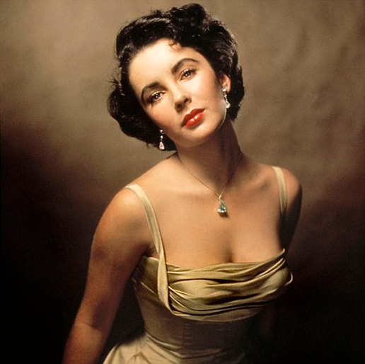 Elizabeth Taylor in golden dress