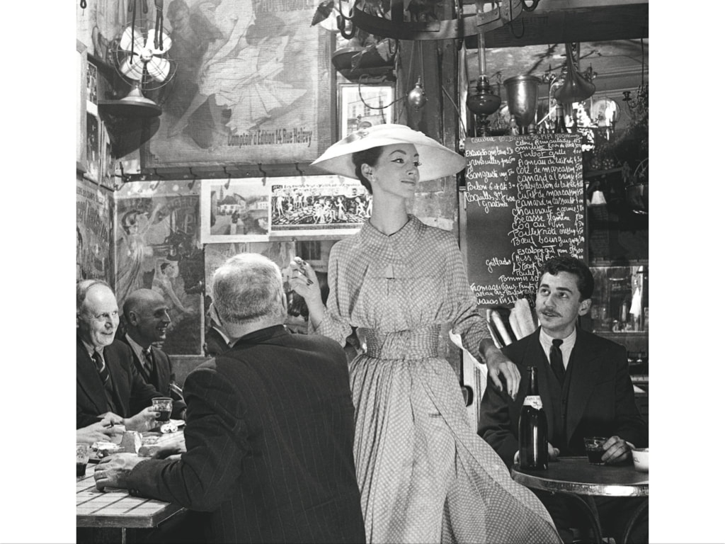 Elegant style icon wardrobe essentials: The Polka dot, Ruth Neumann Derujinsky, wife of Gleb Derujinsky, in silk polka dot dress, in Lanvin-Castillo, at Roger la Grenouille, photo Gleb Derujinsky