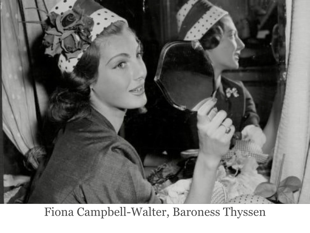 Elegant icon wardrobe essentials: Fiona Campbell-Walter, Baroness Thyssen in headscarves