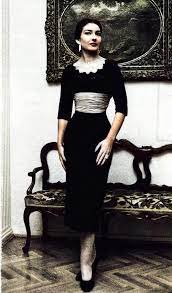 Elegant style icon wardrobe essentials: Maria Callas in black dress