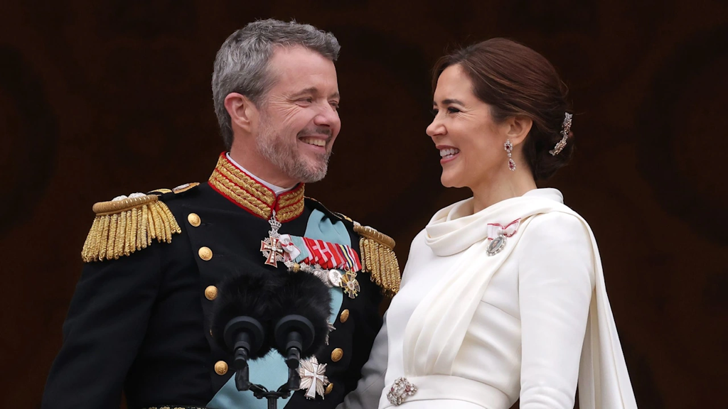 Queen Mary’s white dress, her first outfit as The Queen Denmark, Getty Images, 14 Jan 2024