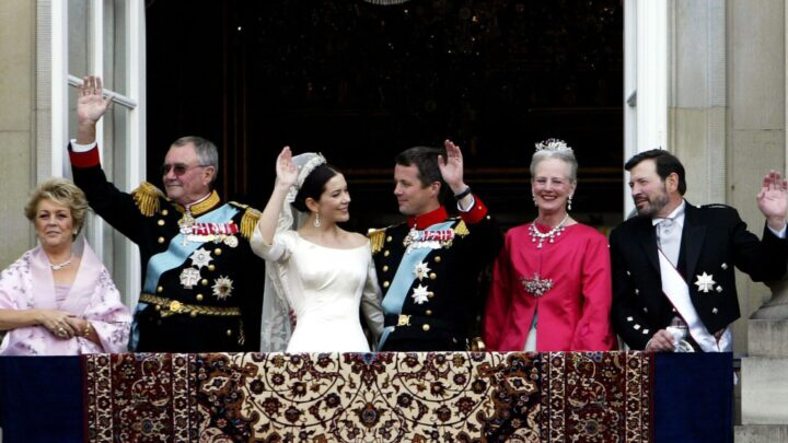 Mary Donaldson’s wedding dress on her 2004 wedding to Crown Prince Frederik of Denmark designed by Uffe Frank