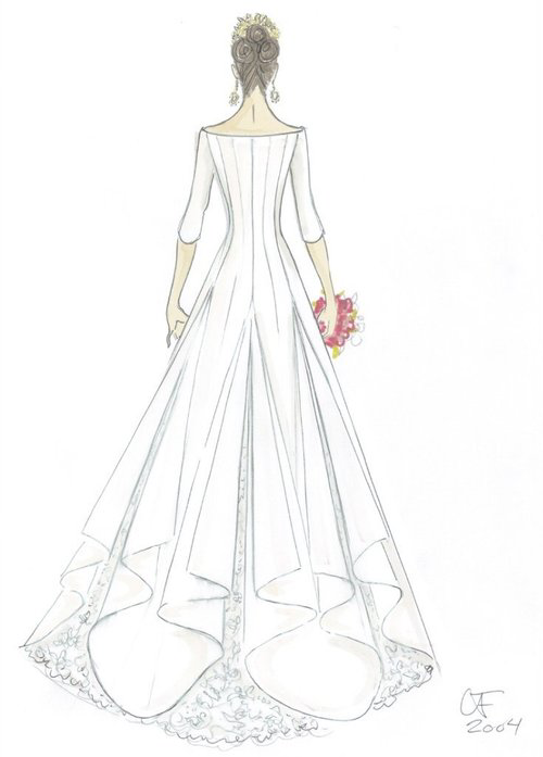 Mary Donaldson’s wedding dress on her 2004 wedding to Crown Prince Frederik of Denmark designed by Uffe Frank