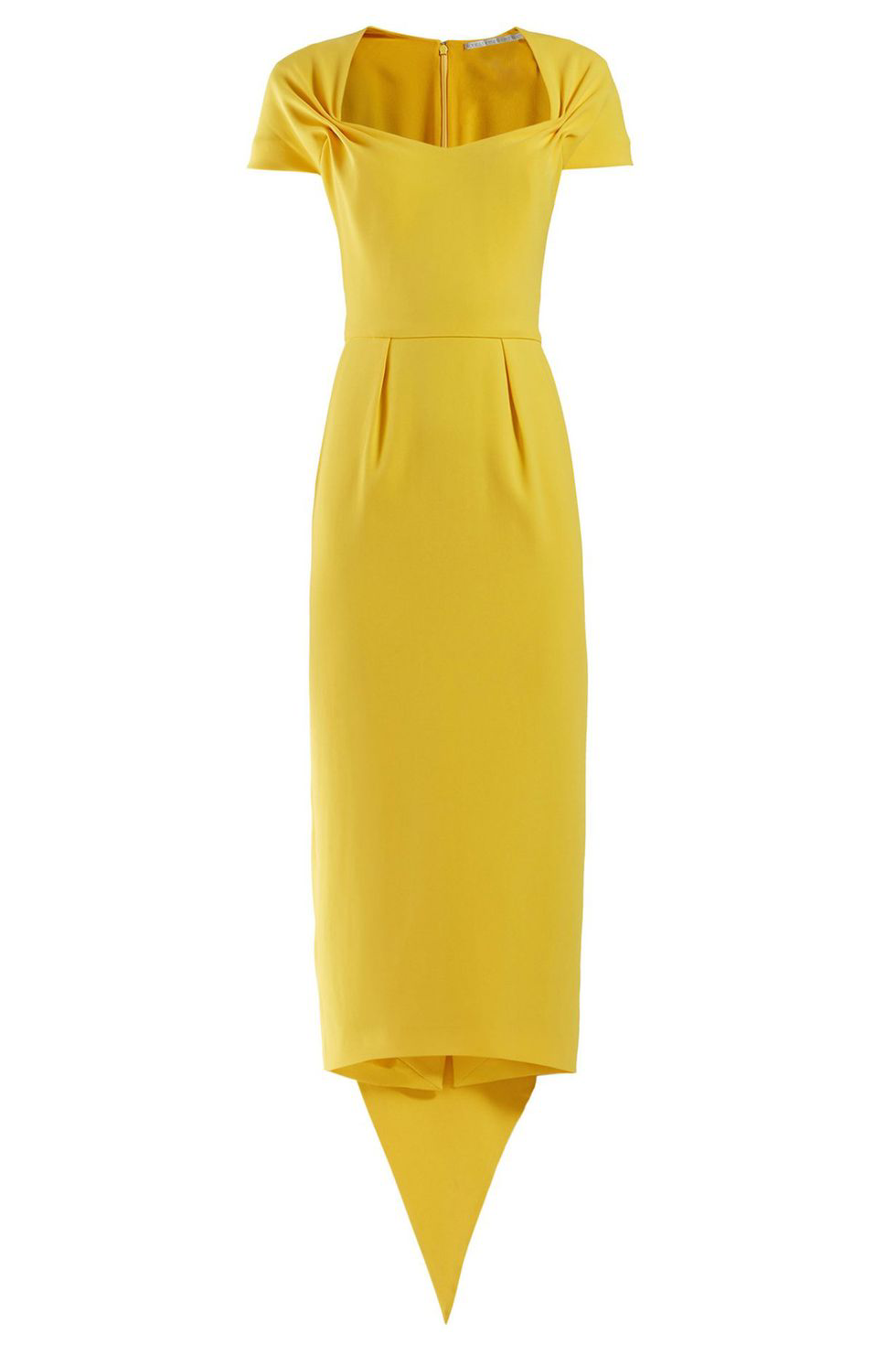 Amal Clooney yellow  tie-back crepe dress on Meghan Markle royal wedding custom made by Stella McCartney
