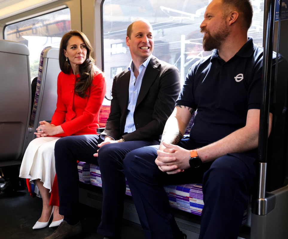 Princess of Wales, Kate Middleton wore bright red Eponion Mandarian Collar long coat before Coronation Weekend, 4th May 2023