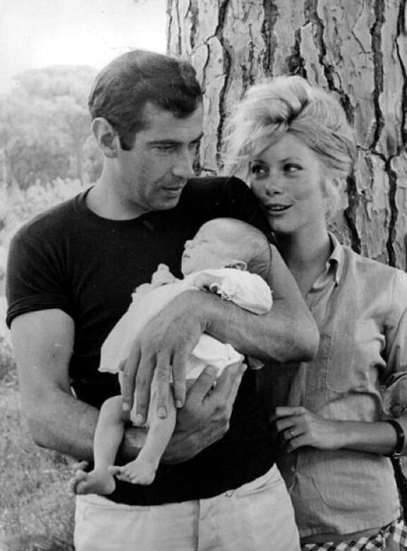 Roger Vadim with Catherine Deneuve and their son Christian Vadim