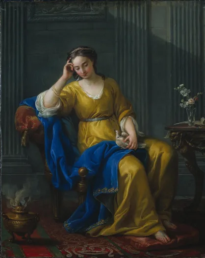 Sweet Melancholy by Joseph-Marie Vien, 1756. Oil on canvas. Cleveland Museum of Art