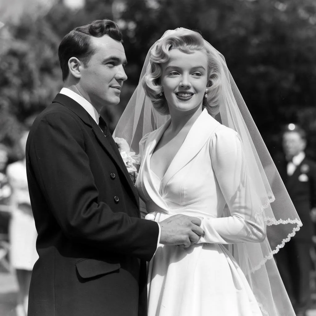 Marilyn Monroe (as Norma Jeane) at age 16, first wedding with James Dougherty, 1942