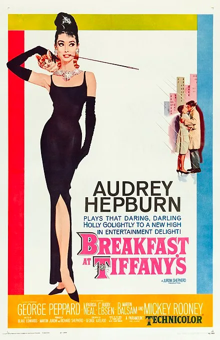 Poster of Breakfast at Tiffany's (film, 1961) with Audrey Hepburn in the black Givenchy dress
