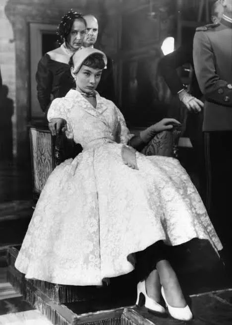 Audrey Hepburn in the lace dress in Roman Holiday