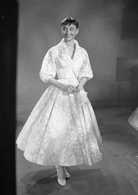 Audrey Hepburn in the ivory lace dress, screen test for Roman Holiday