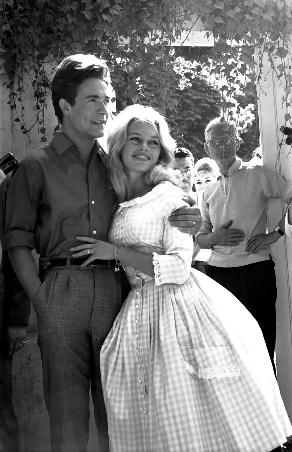 Brigitte Bardot and Jacques Charrier on their wedding day, 1959