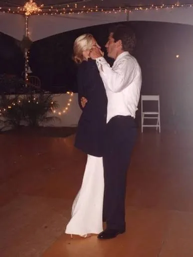 Carolyn Bessette and John F. Kennedy Jr. on their wedding day, 1996