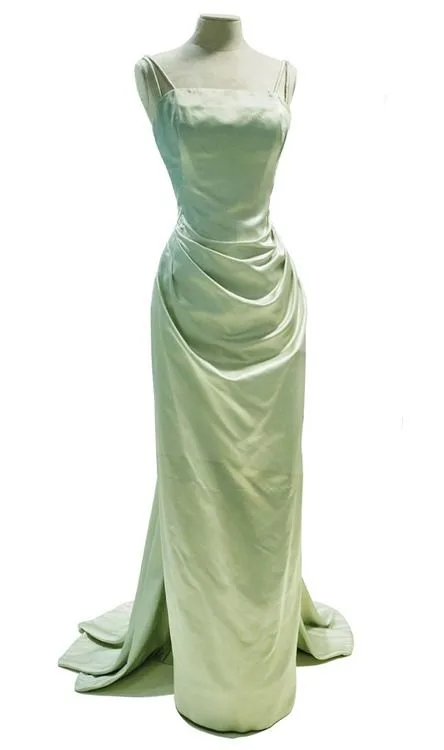 Grace Kelly's ice-blue satin Oscar gown of 1955 on a dress form