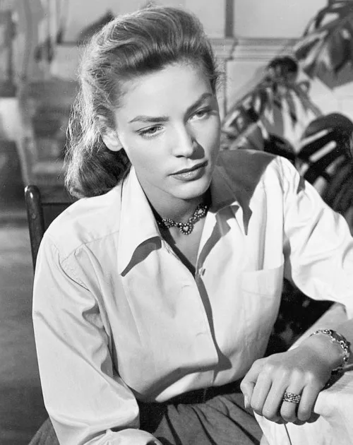 Lauren Bacall in a white shirt with rolled sleeves, Key Largo (film, 1948)