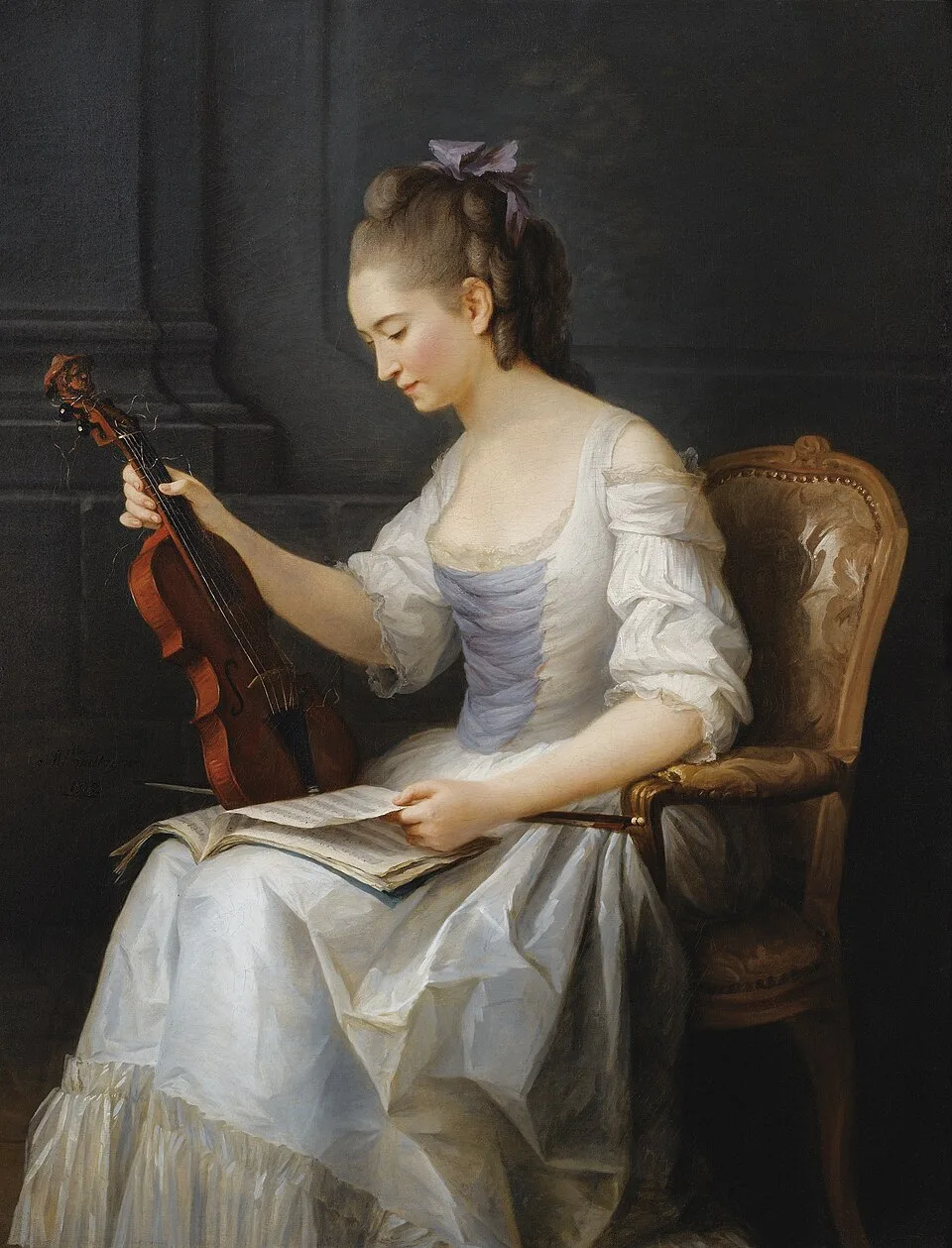 Portrait of a Violinist, 1773, by Anne Vallayer-Coster(21 December 1744 - 28 February 1818)