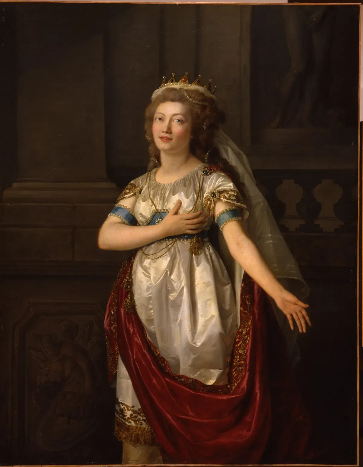 Anne Vallayer-Coster, Madame de Saint-Huberty in the Role of Dido, 1785; Oil on canvas, 57 3/8 x 40 in.; National Museum of Women in the Arts, Gift of Wallace and Wilhelmina Holladay