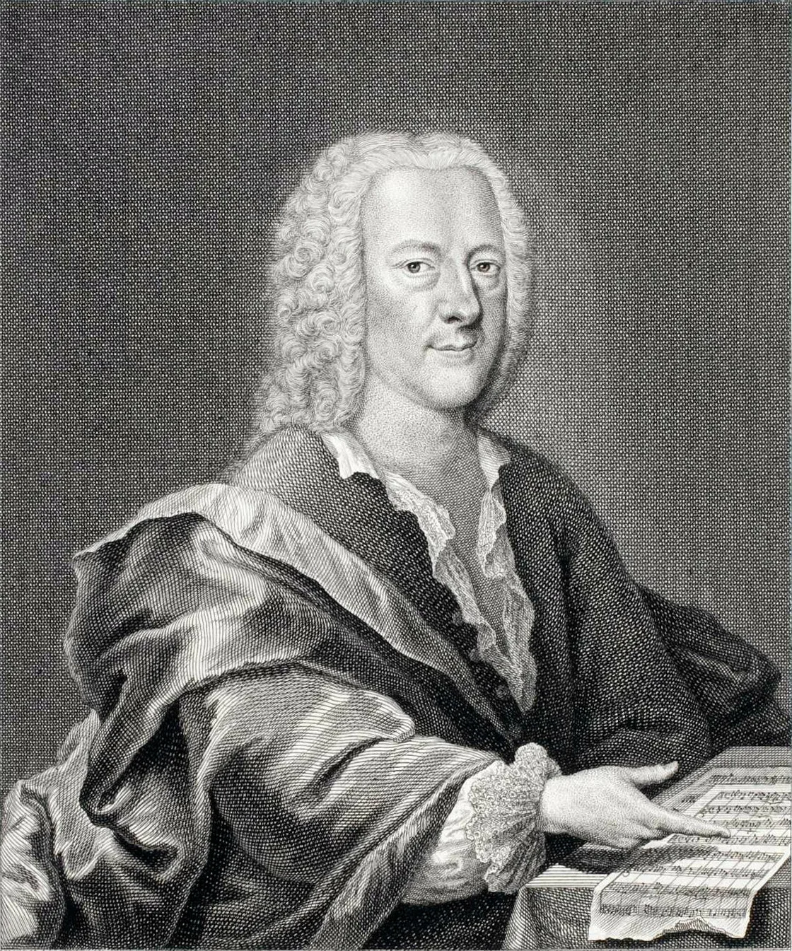 Georg Philipp Telemann(1681-1767) circa 1745, engraving by Georg Lichtensteger