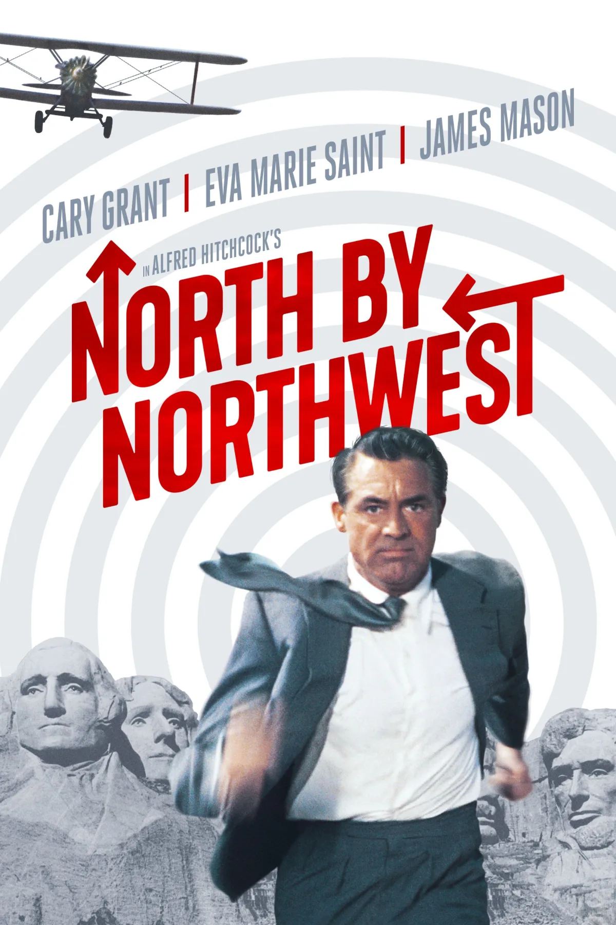 Movie poster of North by Northwest (1959) starring Cary Grant, Eva Marie Saint and James Mason