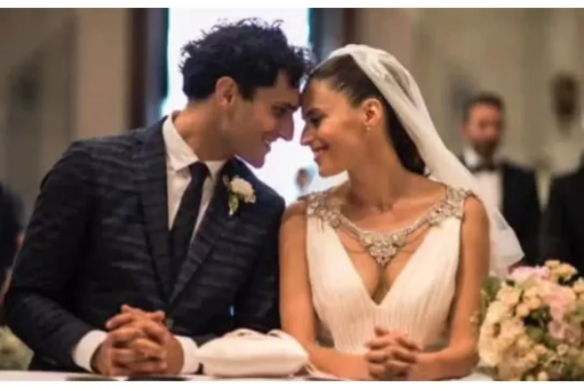 Alessandro Tersigni and his wife Maria Stefania Di Renzo on their wedding, 9 July 2016