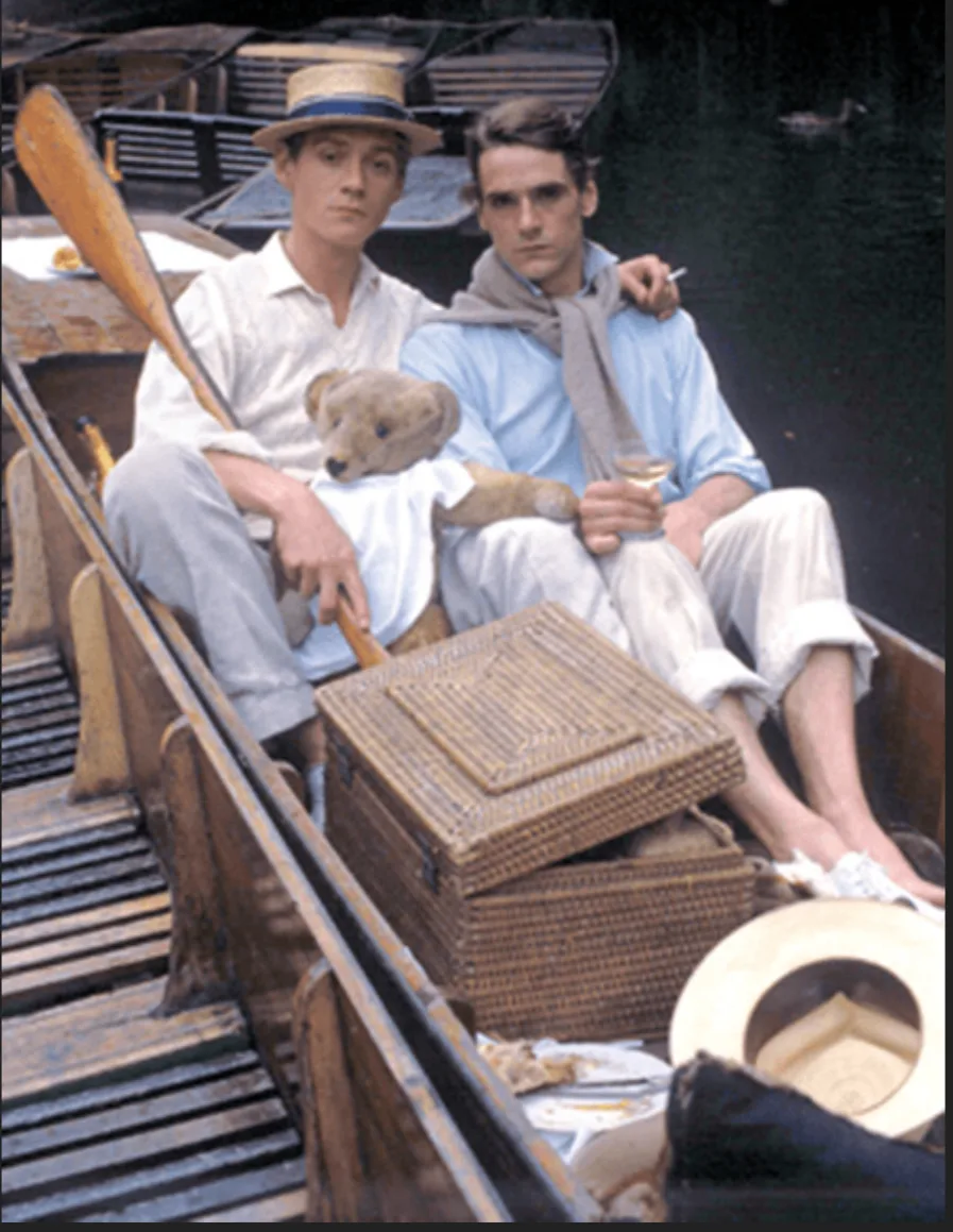 Anthony Andrews and Jeromy Irons in tv series Brideshead Revisited, 1981