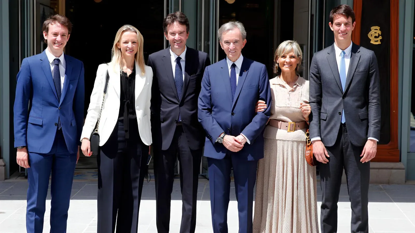 Bernard Arnault with his family