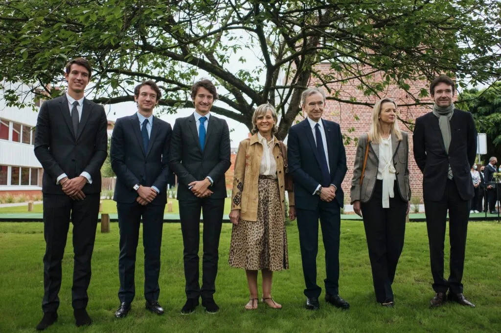 Bernard Arnault with his family