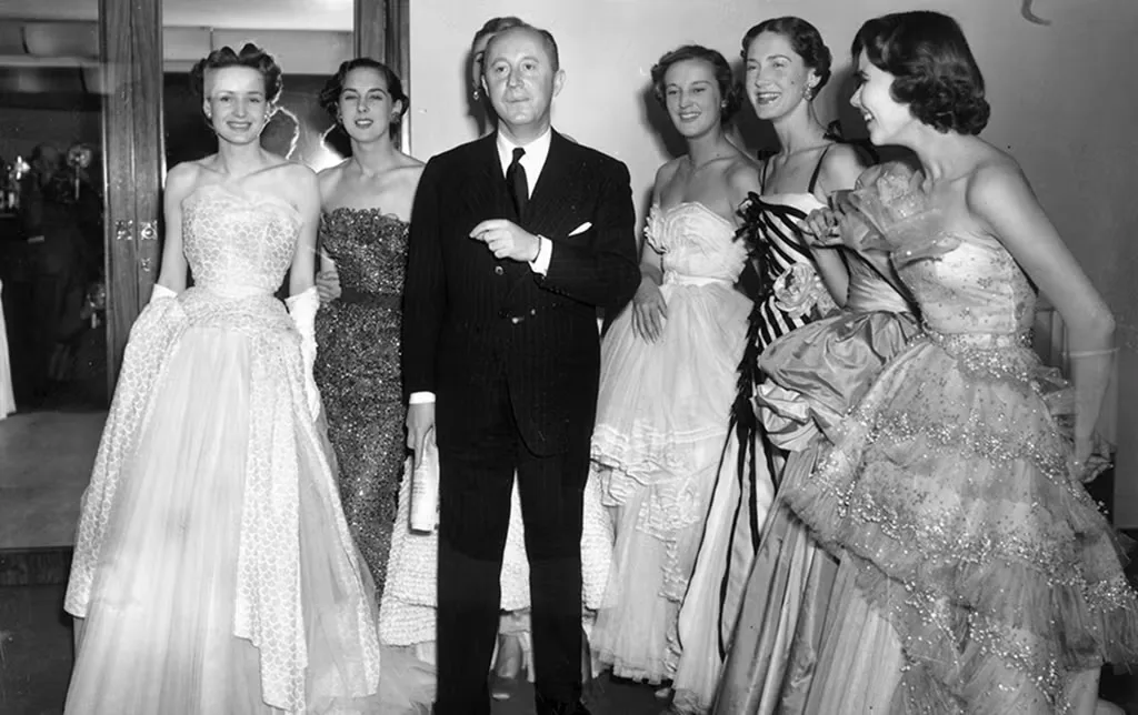 Christian Dior with his models, c.1950
