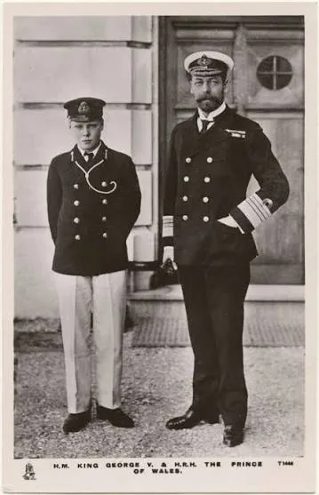 Edward Prince of Wales with his father King George V