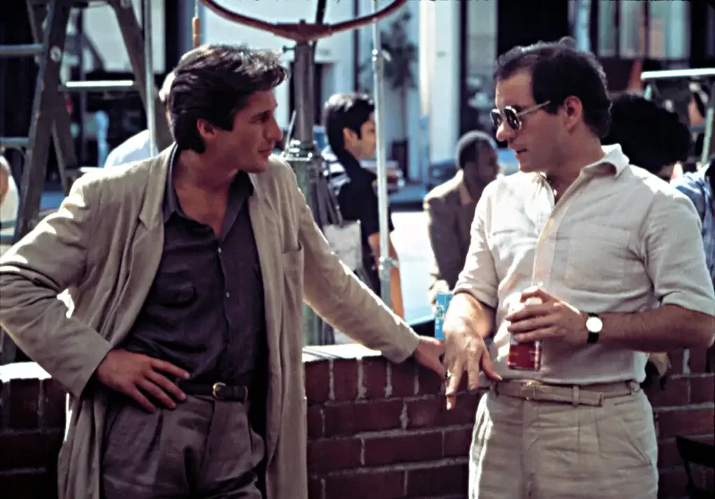 Richard Gere in Paul Schrader's American Gigolo, wearing suits designed by Giorgio Armani