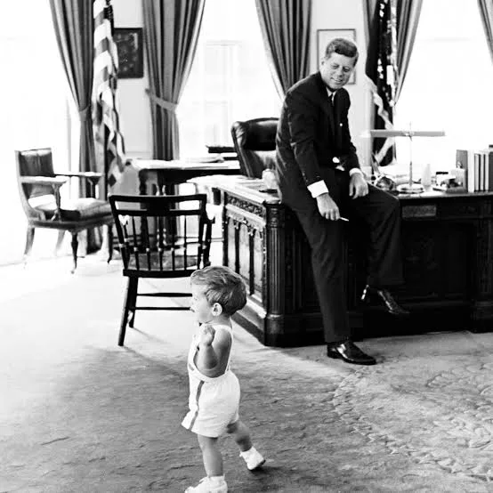 John F. Kennedy Jr. played in the Oval Office, 1963.