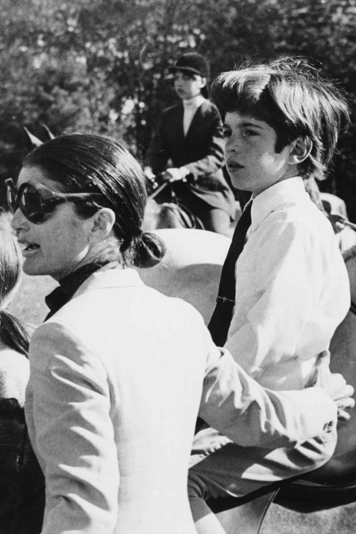 John F. Kennedy Jr. as a boy with his mother Jacqueline Kennedy Onassis