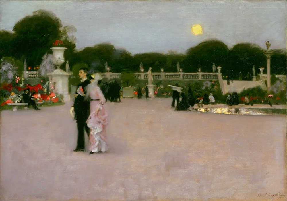 John Singer Sargent, In the Luxembourg Gardens  1879  657.6 x 924.6 cms | 258 3/4 x 364 ins Oil on canvas  Philadelphia Museum of Art  Philadelphia| United States