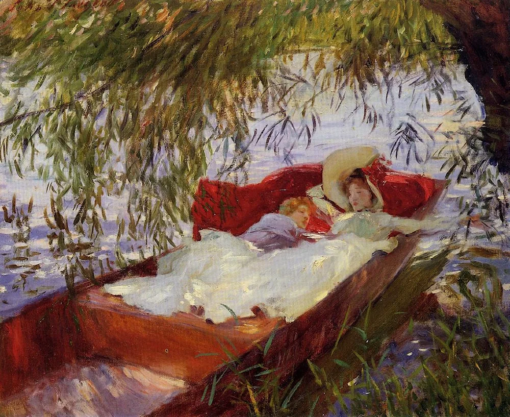 John Singer Sargent,Two Women Asleep in a Punt under the Willows  1887   Oil on canvas  Calouste Gulbenkian Foundation Museum