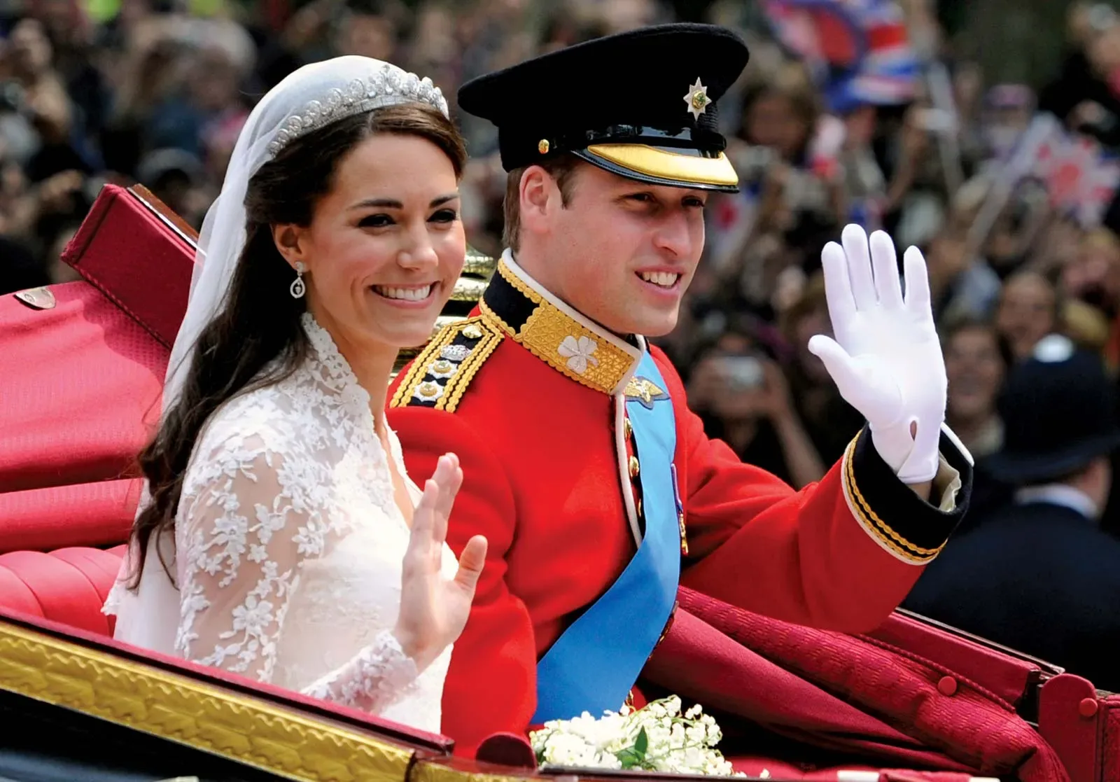 Catherine Middleton and Prince William on their wedding day, 29 April 2011