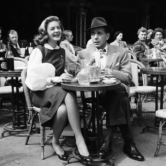 Lauren Bacall and Humphrey Bogart together in the early 1950s