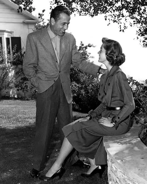 Lauren Bacall and Humphrey Bogart at home, 1950