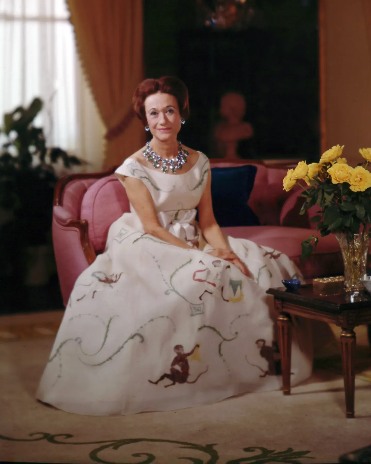 Duchess of Windsor remained a fixture of international best-dressed lists for decades, closely associated with Mainbocher, her favorite designer, and with jewelers including Cartier