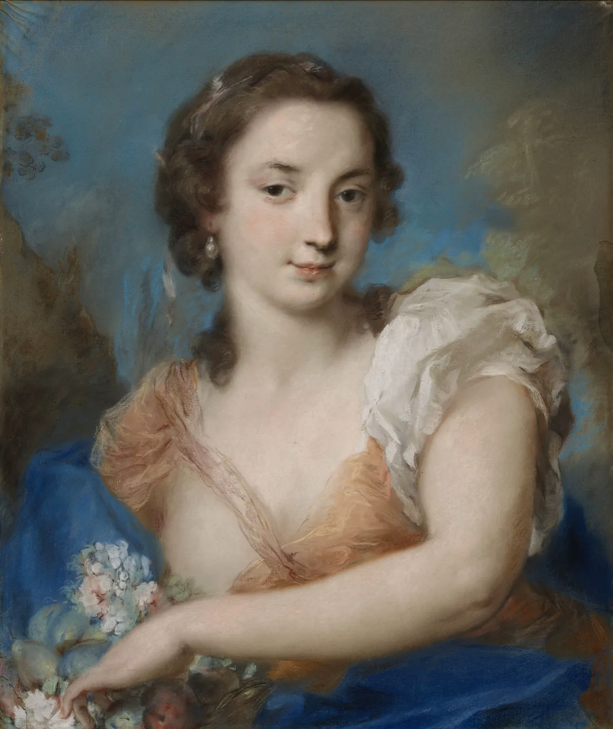 A Personification of Summer by by Rosalba Giovanna Carriera, c.1744, pastel on blue paper, 59.8 x 50.1 cm, Royal Collection Trust, UK.