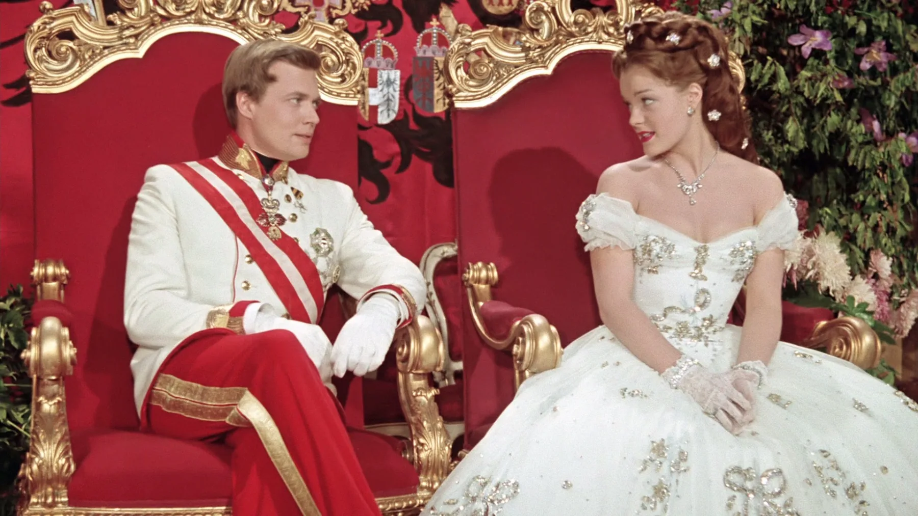 Romy Schneider with Karlheinz Böhm in film Sissi (1955)