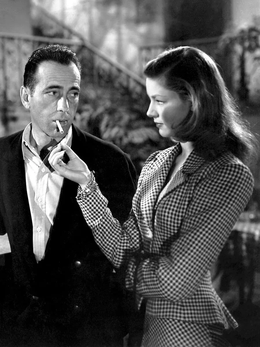 Lauren Bacall as Slim in the whistle scene with Humphrey Bogart as Harry Morgan in To Have and Have Not (film, 1944)